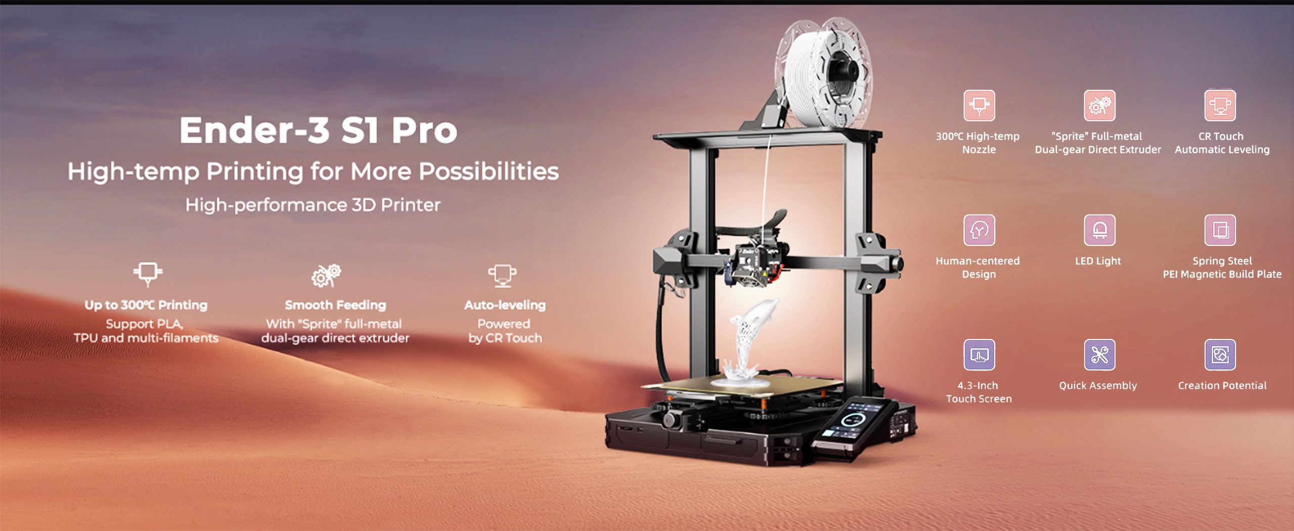Creality Ender 3 S1 Pro 3D Printer - WOL 3D - 3D Printers