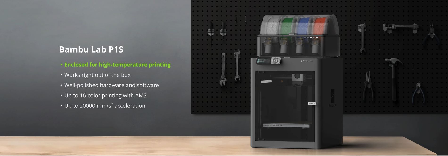 Bambu Lab P1S With AMS 2 Pro 3D Printer - WOL 3D - 3D Printers