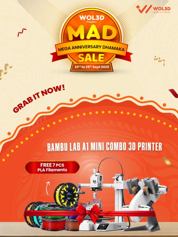 Bambu Lab A1 Mini Combo 3D Printer with 7 Free Filament Rolls